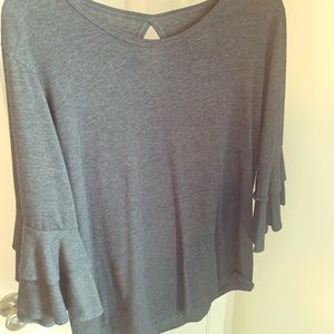 Soft charcoal gray bell sleeve dress tee